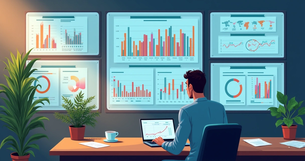 Dashboard com gráficos de vendas em restaurante 