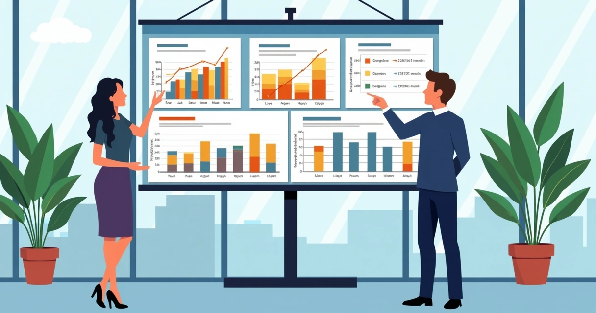 Dashboard com relatórios de viagens corporativas em tela 