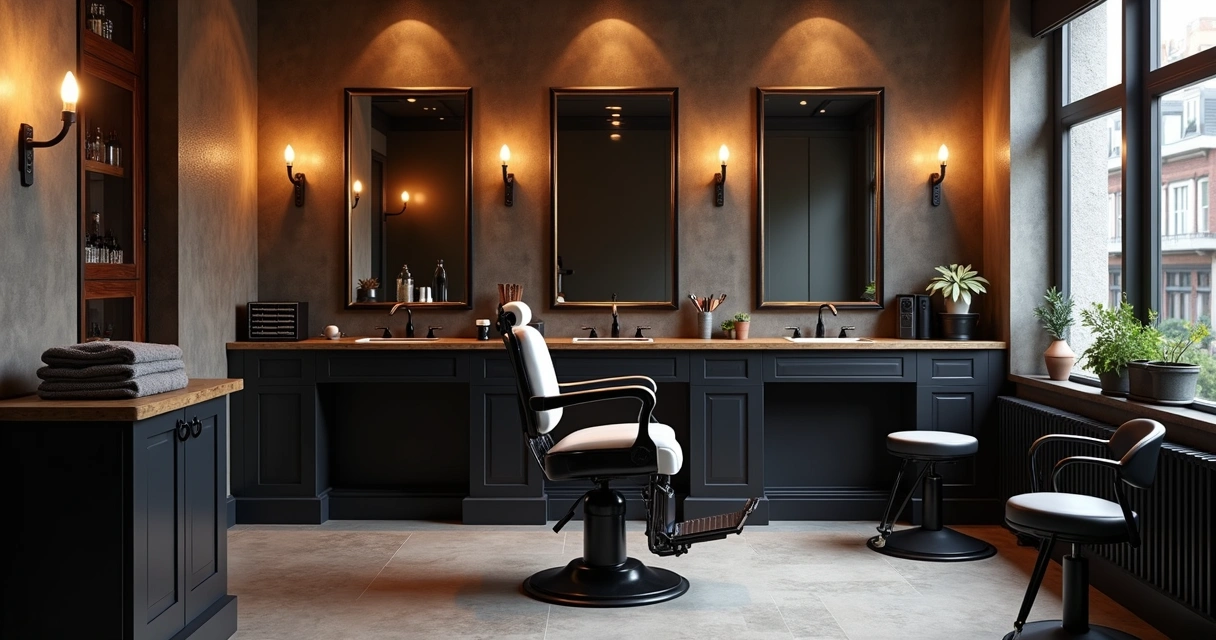 Barbershop chair in a calm modern interior 