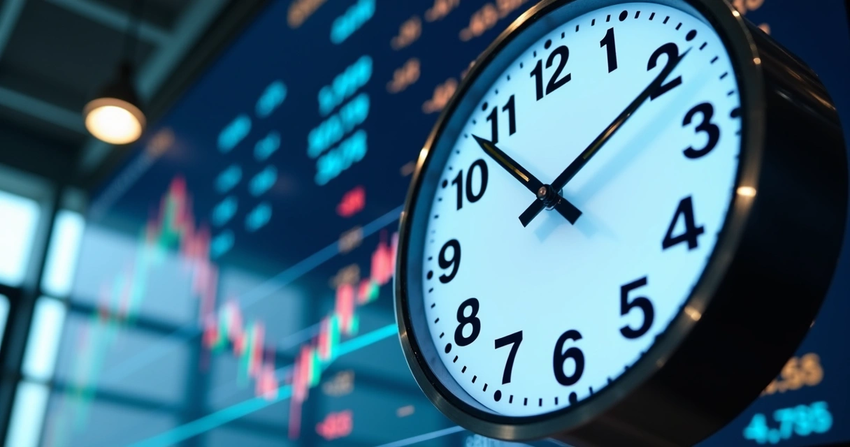 Relógio grande marcando o horário de abertura da bolsa de valores 