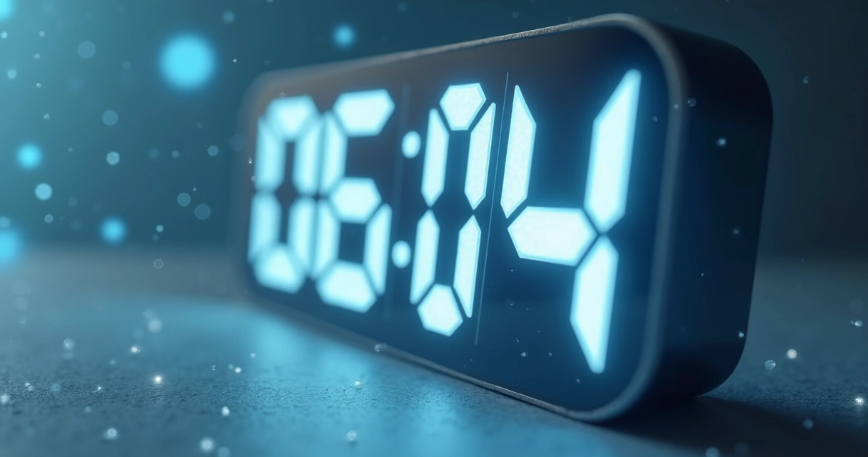 Relógio digital mostrando 04:04, simbolizando sincronicidade e atenção espiritual 