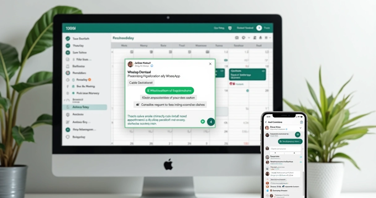 Conversa de remarcação de consulta odontológica em interface digital 