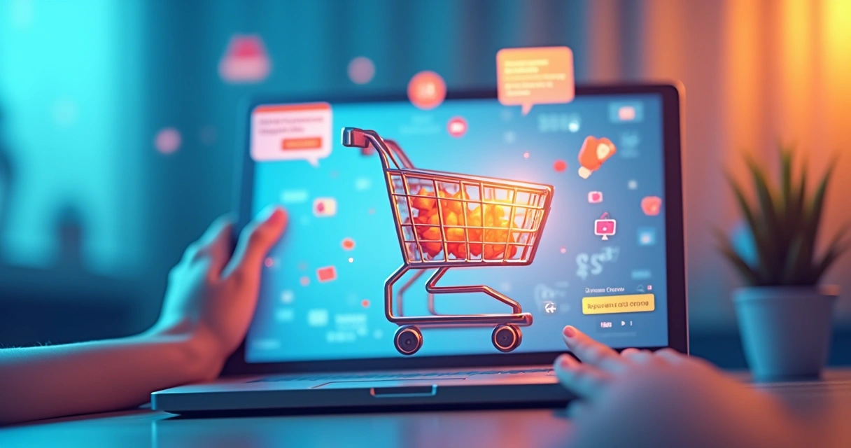 Ilustração de recuperação de carrinho via remarketing 