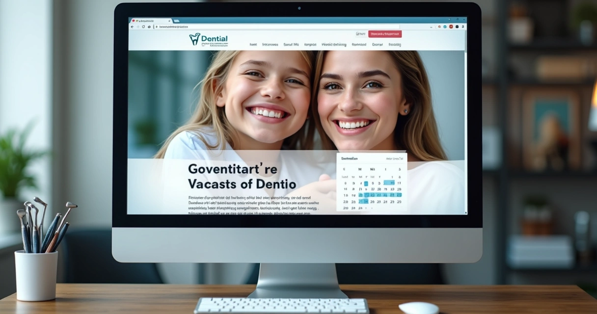 Página de anúncio de remarketing odontológico em tela de computador 