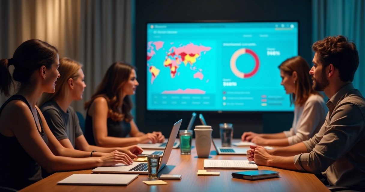 Equipe analisando resultados de campanhas de remarketing no e-commerce 