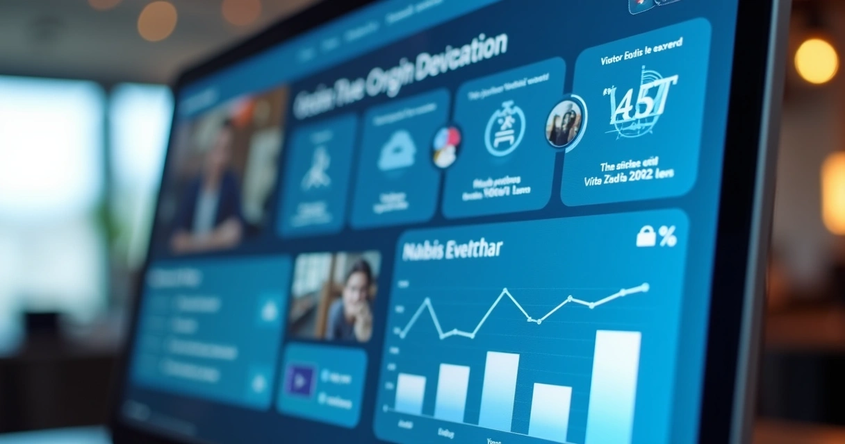 Interface de remarketing em tela de computador, anúncios relacionados a eventos B2B 