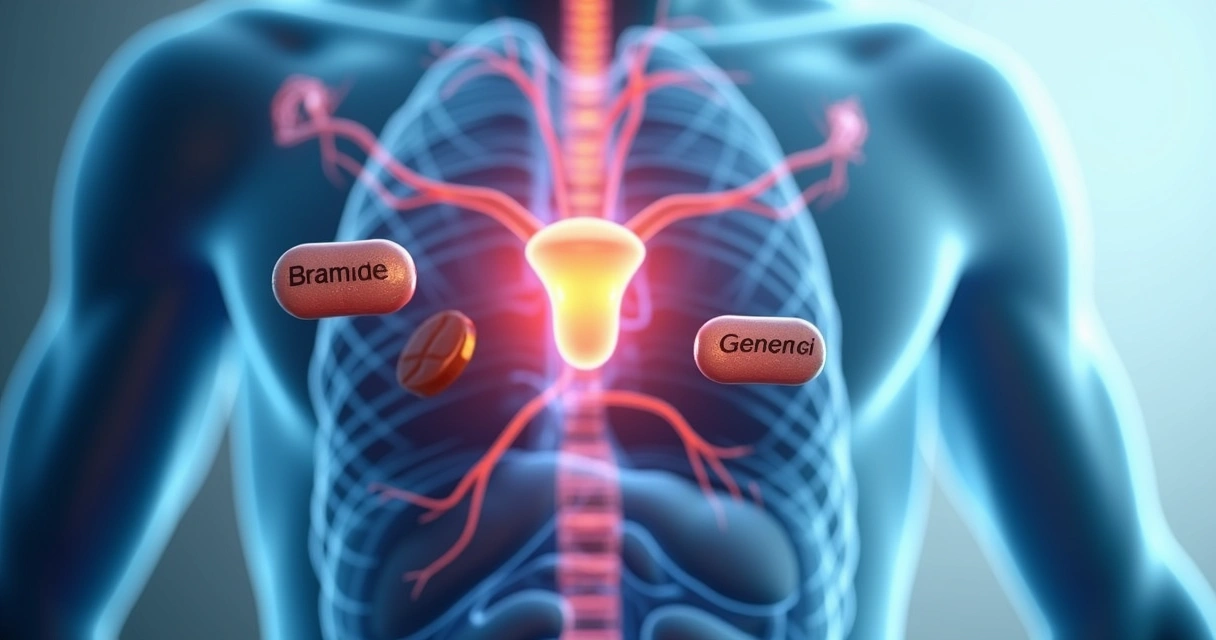 Gráfico mostrando ação do medicamento de ereção no corpo masculino 