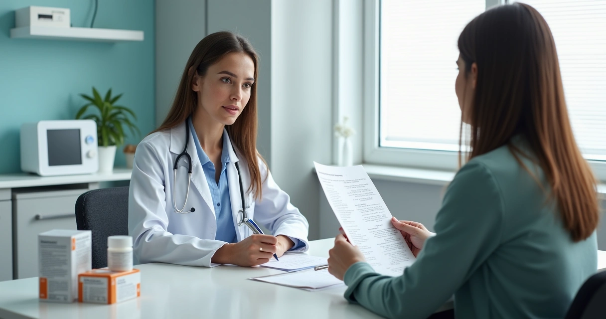 Pessoa em consulta médica sobre uso de remédios para emagrecer