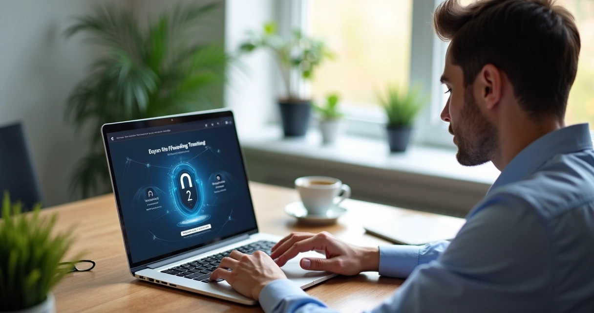 Remote onboarding process for a new employee focusing on cybersecurity training 