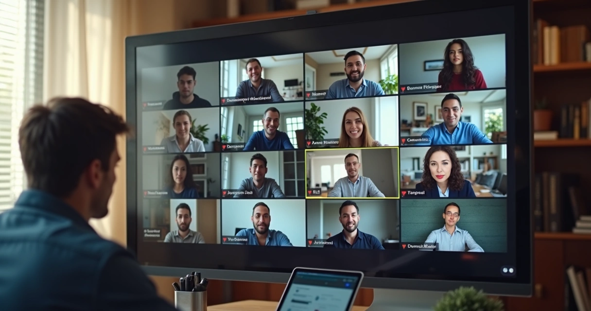 Video call with silent participants in small windows 