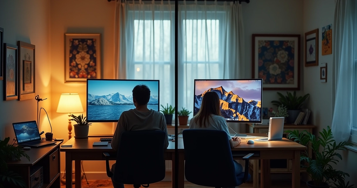 Home office setups showing different remote work conditions