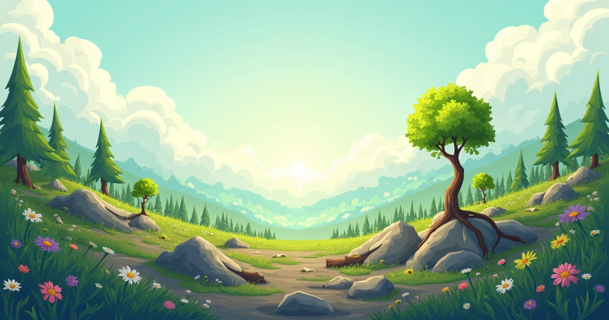 Vegetação crescendo em uma paisagem devastada e pedregosa 