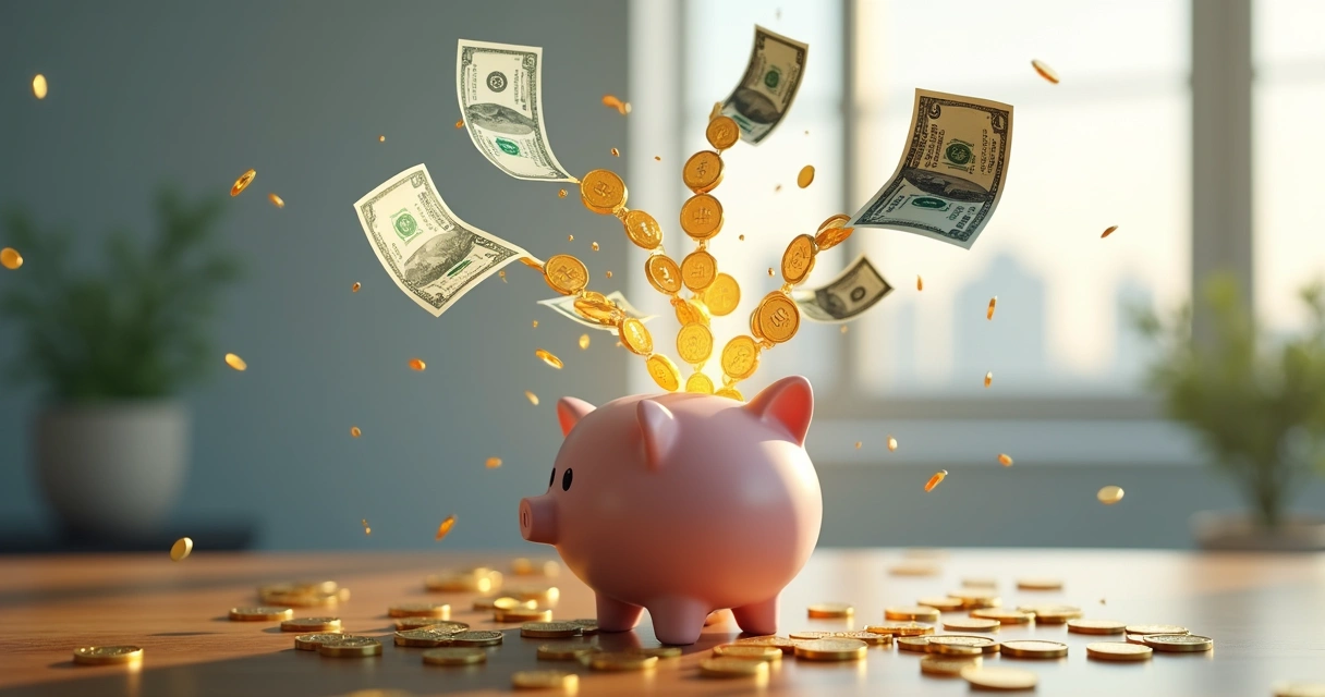 Fluxo de renda passiva representado por diferentes fontes financeiras 