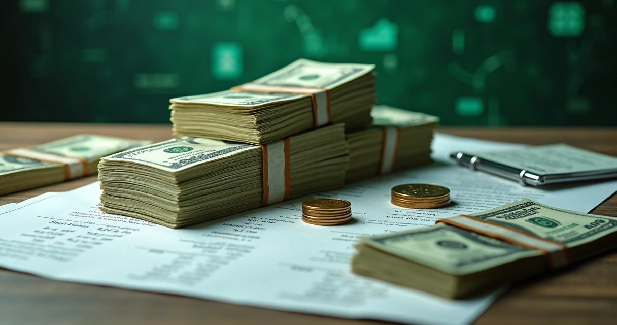 Notas representando investimentos livres de impostos em cima de uma mesa