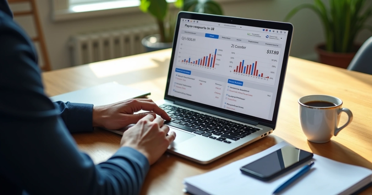 Relatório detalhado de repasses e taxas Keeta na tela de notebook 