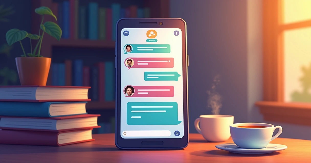 Tela de chat simulando uma conversa em inglês com Replika AI 
