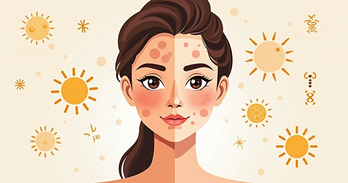 Variações de manchas de melasma em diferentes tons de pele 