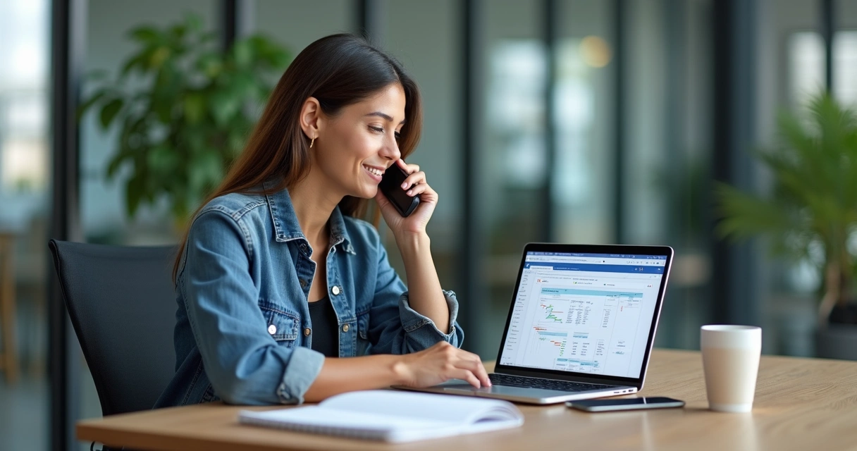 Profissional de LDR em mesa, conversando com lead B2B 