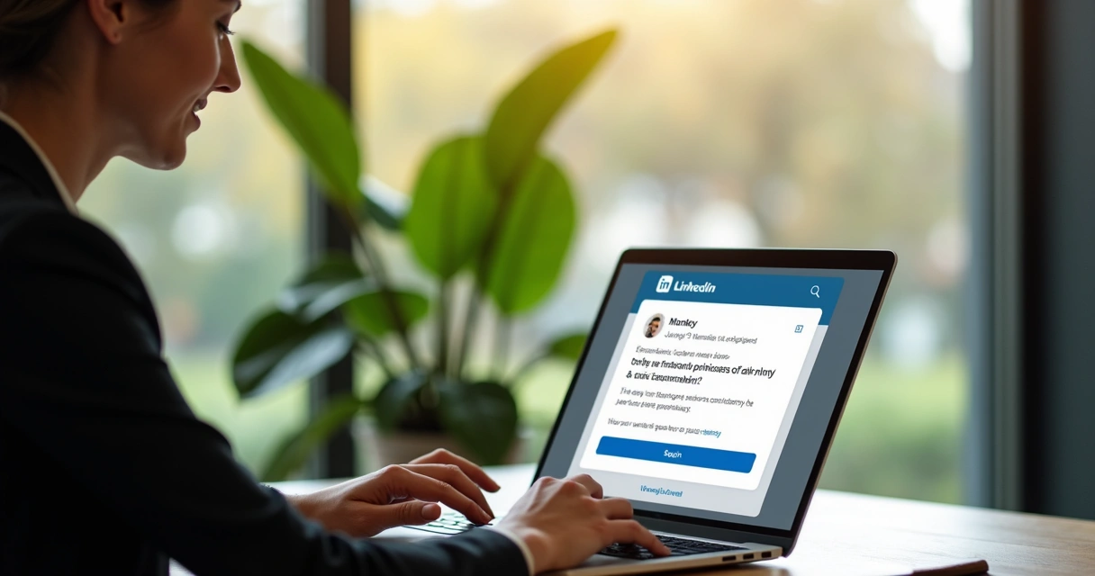 Representante de vendas enviando mensagem personalizada no LinkedIn 