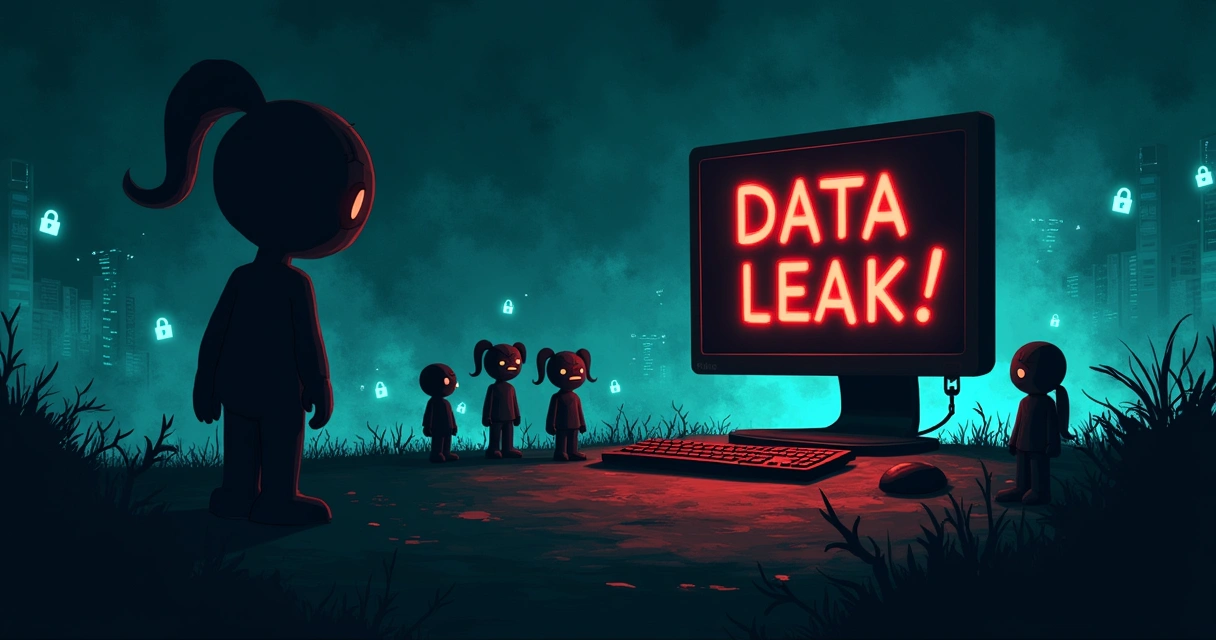 Representação digital do fórum 4chan com sombra de computador e usuários preocupados.