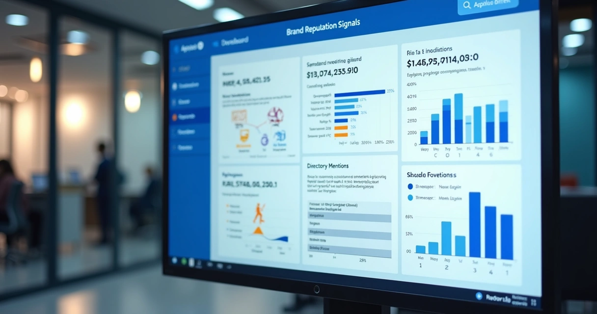 Painel com avaliações e menções digitais de marca 