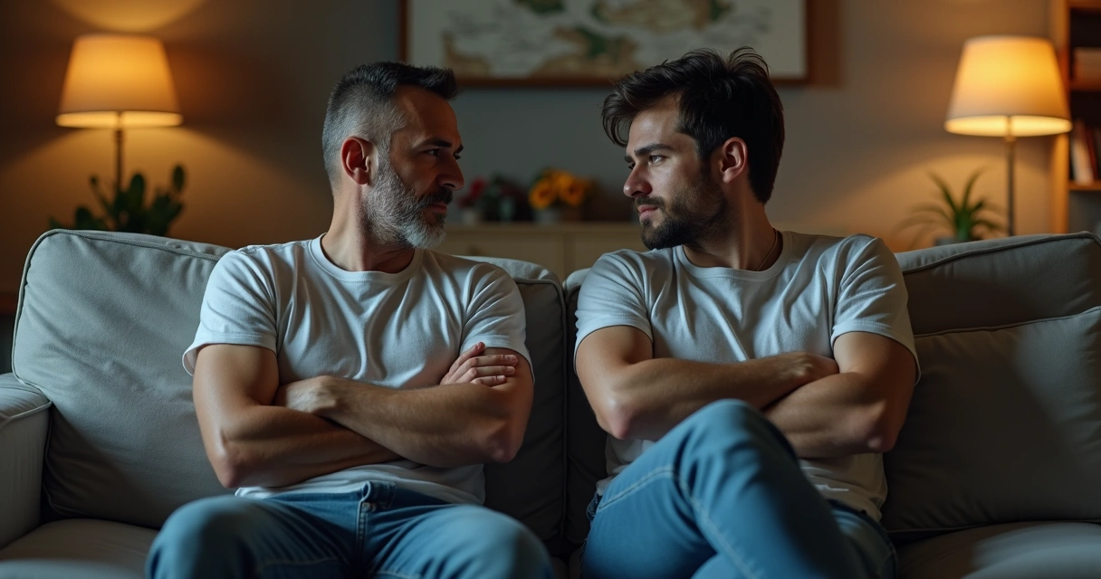 Two people sitting together but facing away, signifying tension in relationship
