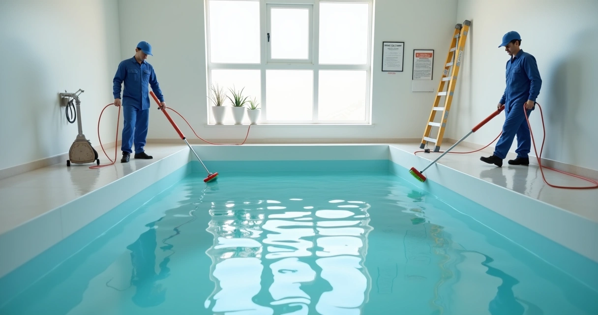 Principais dúvidas sobre dedetização em condomínios respondidas 2 Limpeza de reservatório de água de condomínio no Rio de Janeiro, trabalhadores uniformizados