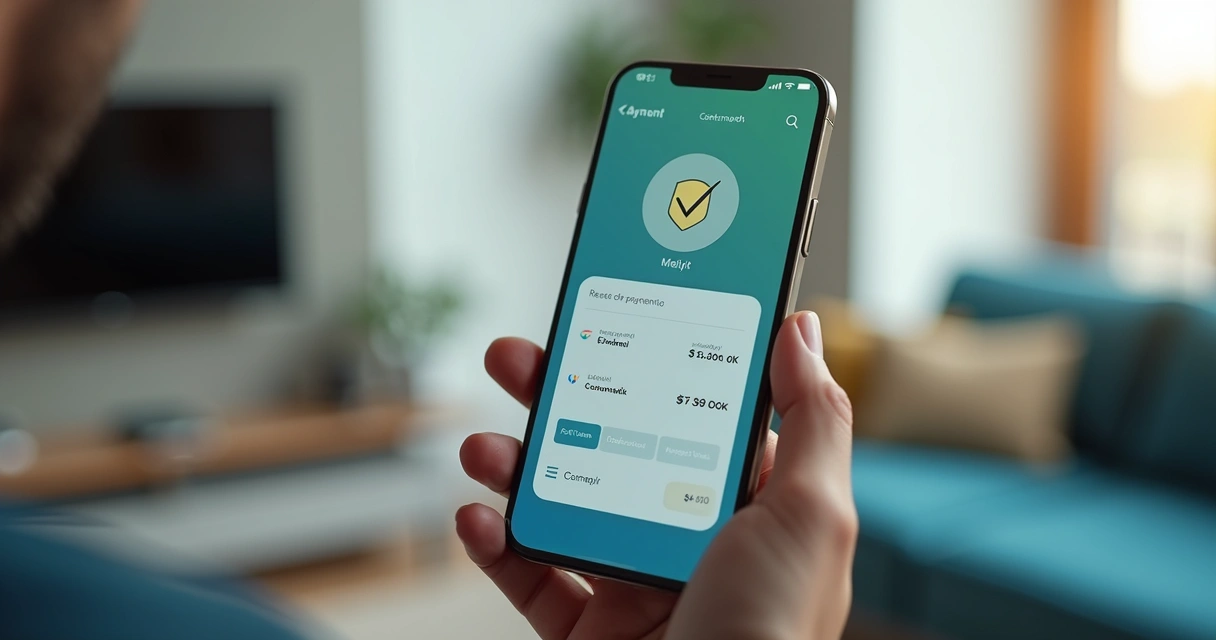 Confirmação de reserva de viagem em tela de celular