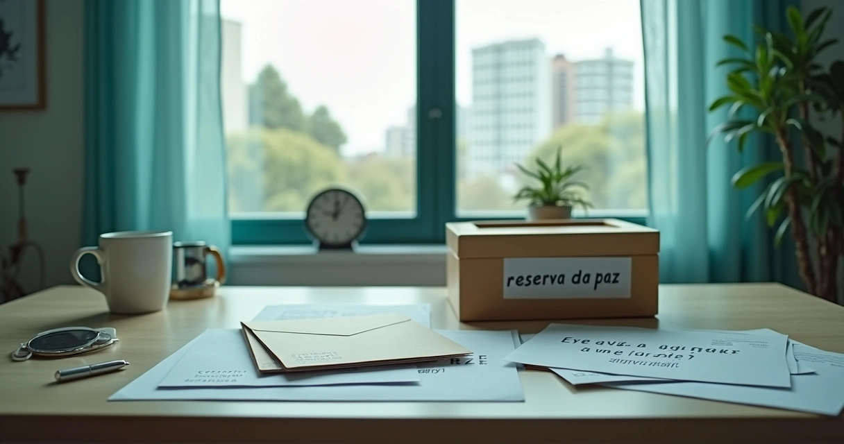 Caixa separada como reserva financeira em ambiente de escritório 