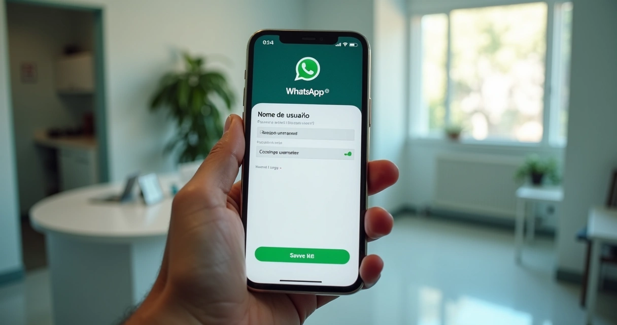 Tela de reserva de nome de usuário no WhatsApp 