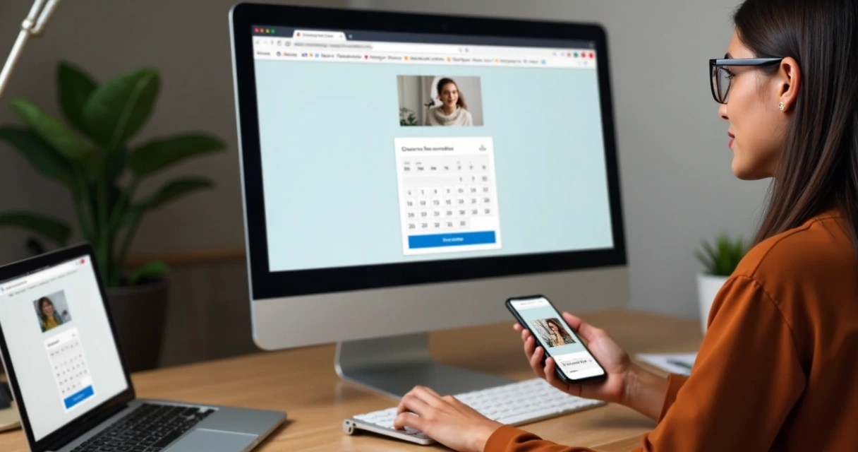 Cliente fazendo reserva online com fotógrafo 