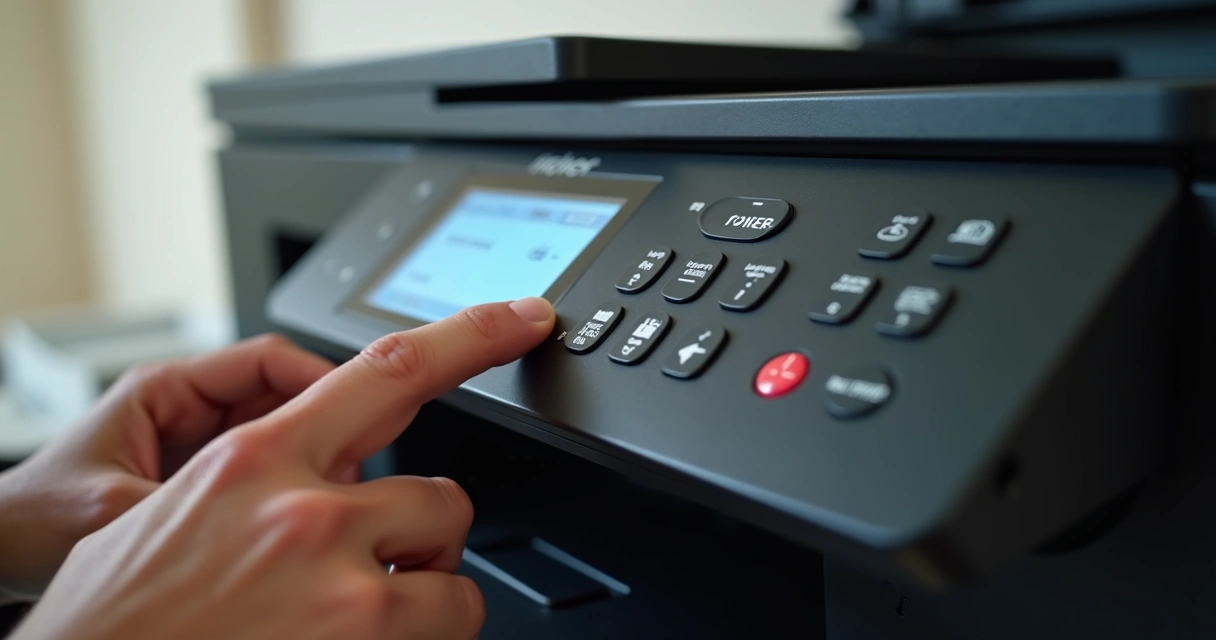 Painel de impressora Brother exibindo alerta de toner 