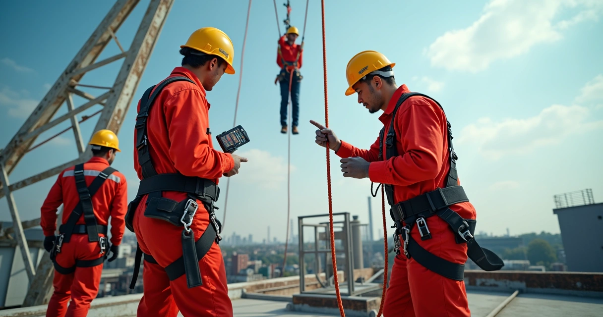 Equipe preparada para resgate em trabalho em altura 