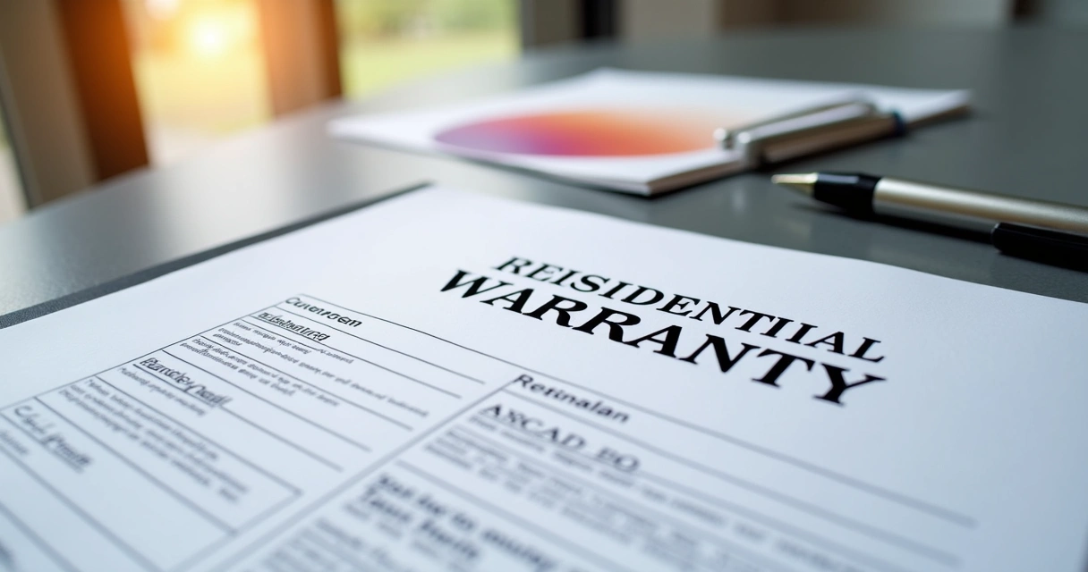 Document showing warranty sections for residential concrete