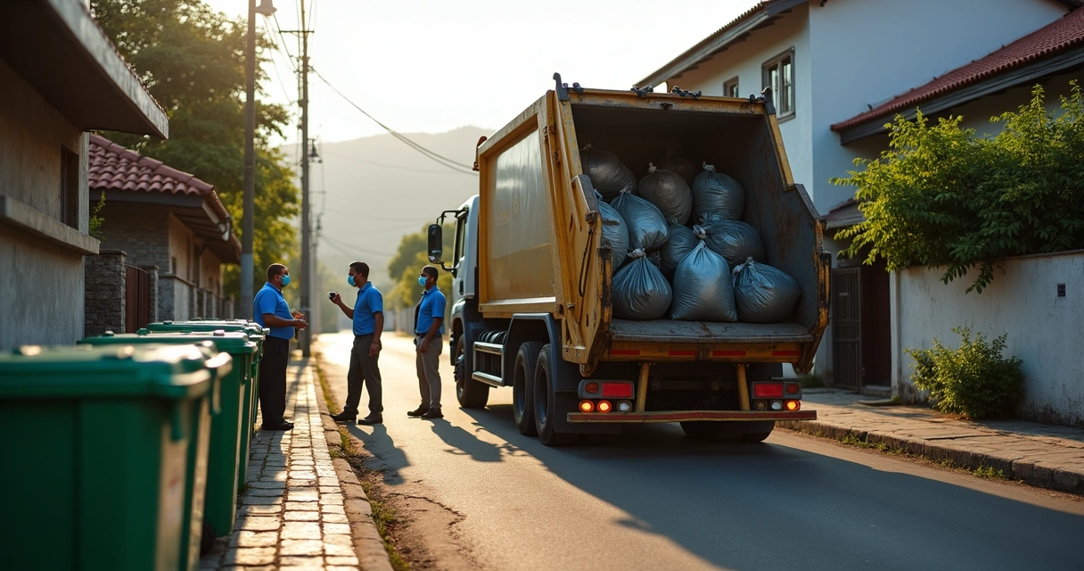 Coleta de resíduos em bairro urbano potiguar 