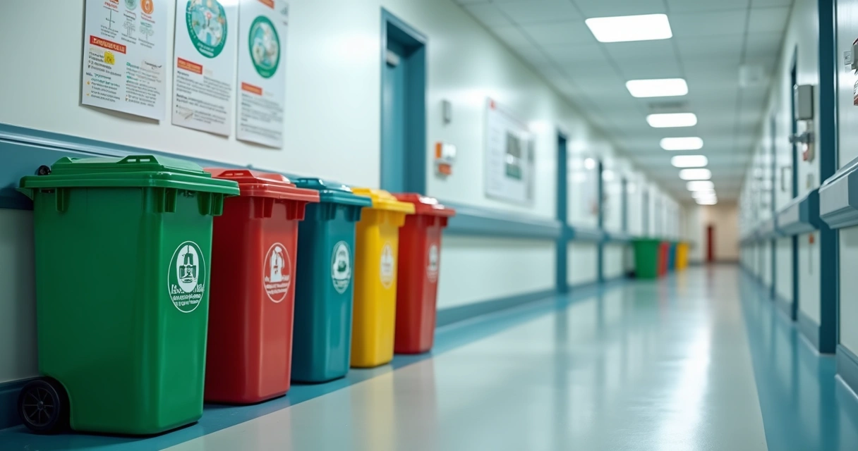 Classificação de resíduos hospitalares em recipientes coloridos 