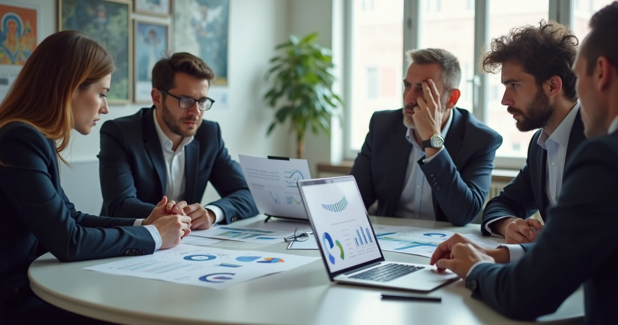 Equipe de empresa em reunião discutindo adoção de tecnologia 