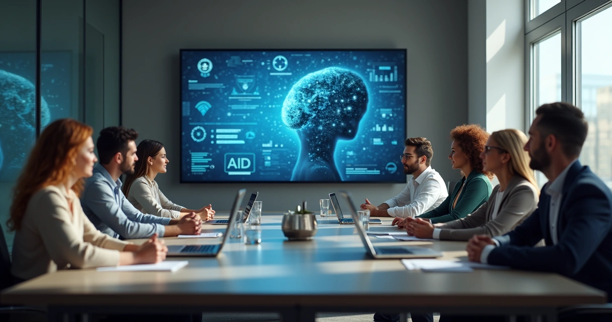 Equipe de trabalho mostrando dúvida e resistência à IA 