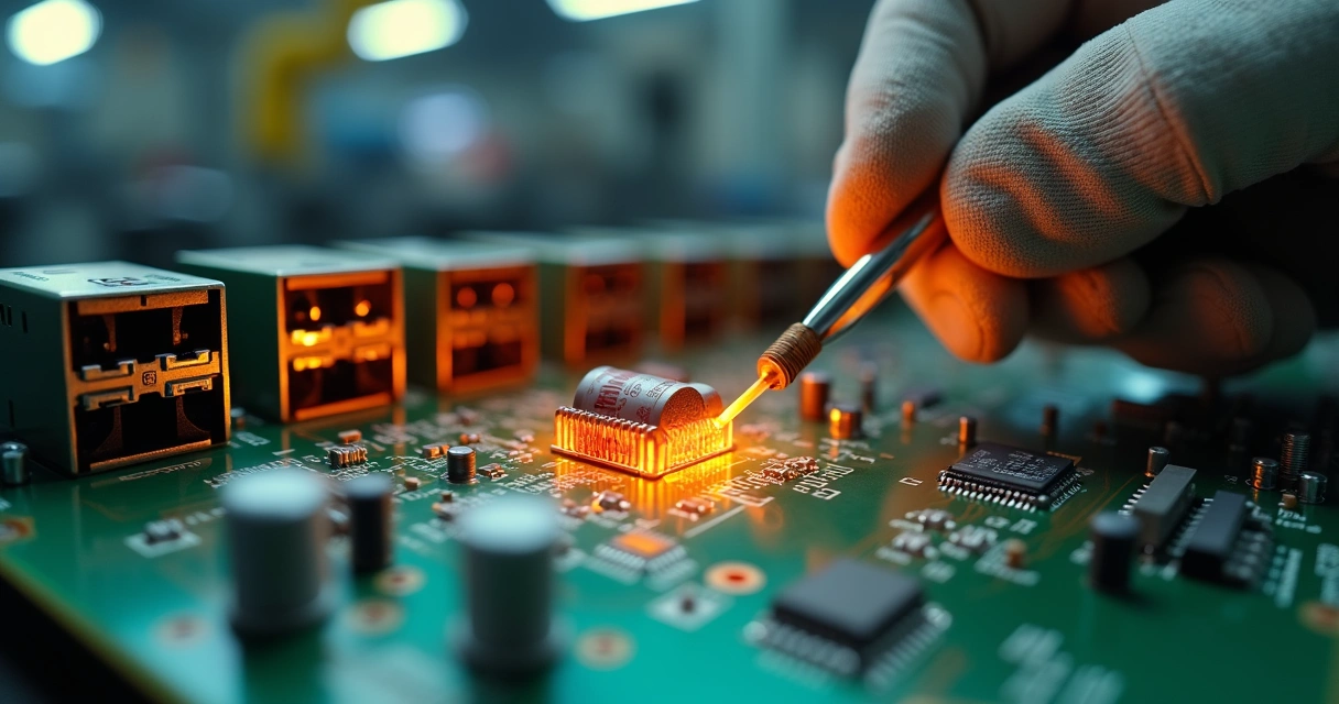 Resistor aquecido em placa industrial com sinais de falha