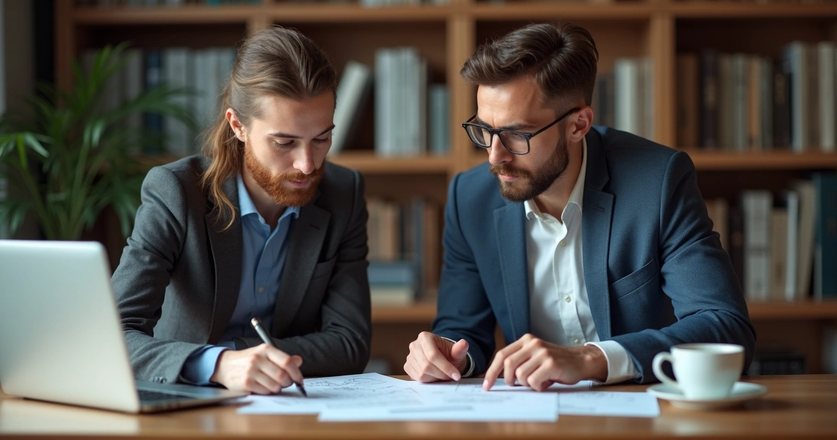 Consultor financeiro conversando com cliente para resolver problemas