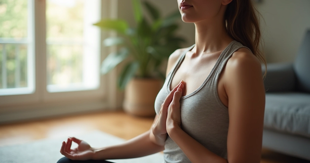 Pessoa focando na respiração tranquila 