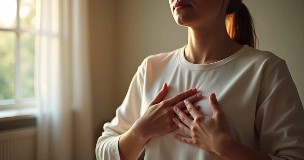 Manos realizando ejercicio de respiración consciente 