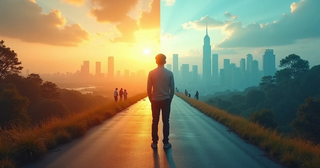 Persona en cruce de caminos entre responsabilidad individual y social 