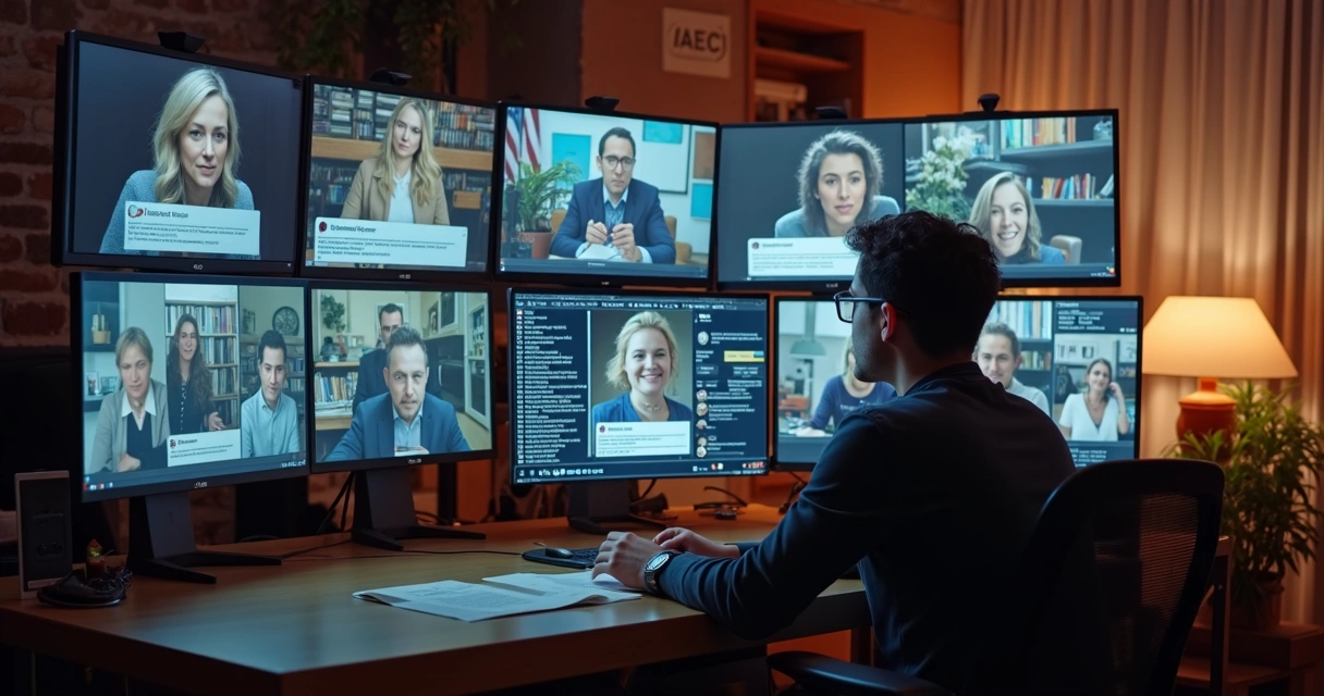 Pessoa controlando painel de live com comentários em destaque na tela 