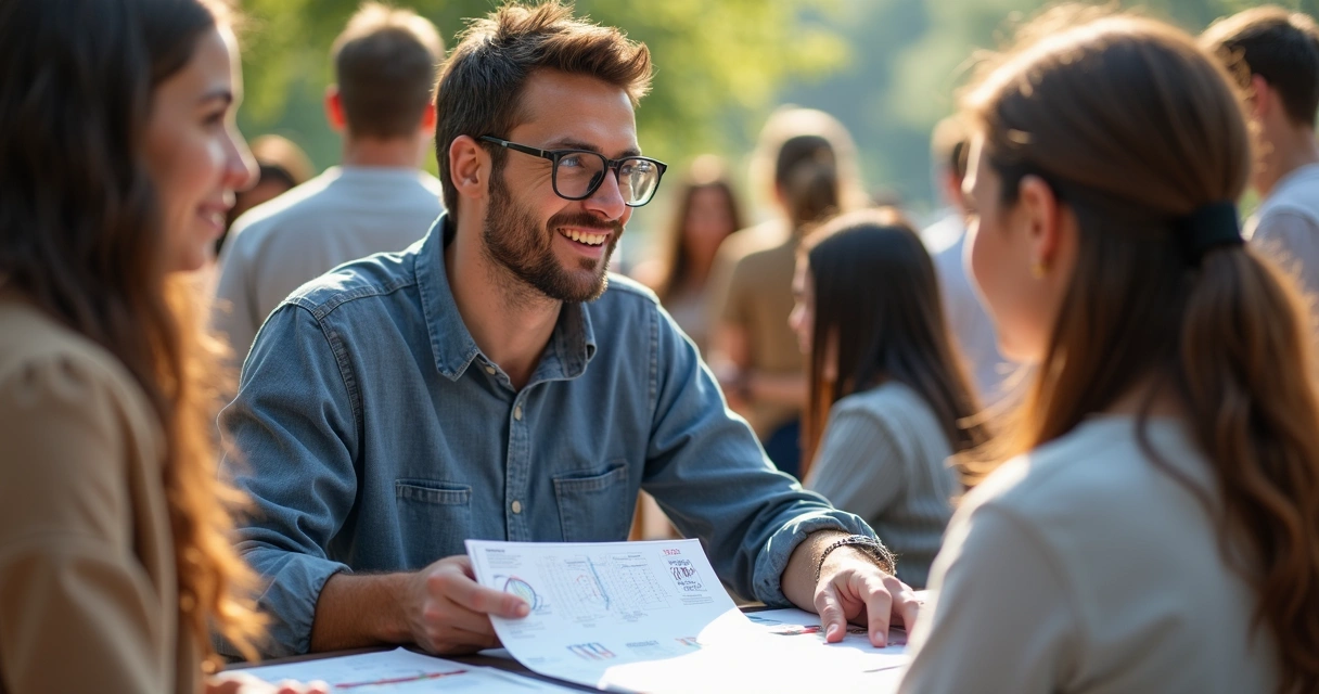 Psicóloga participando de campanha social de saúde mental 