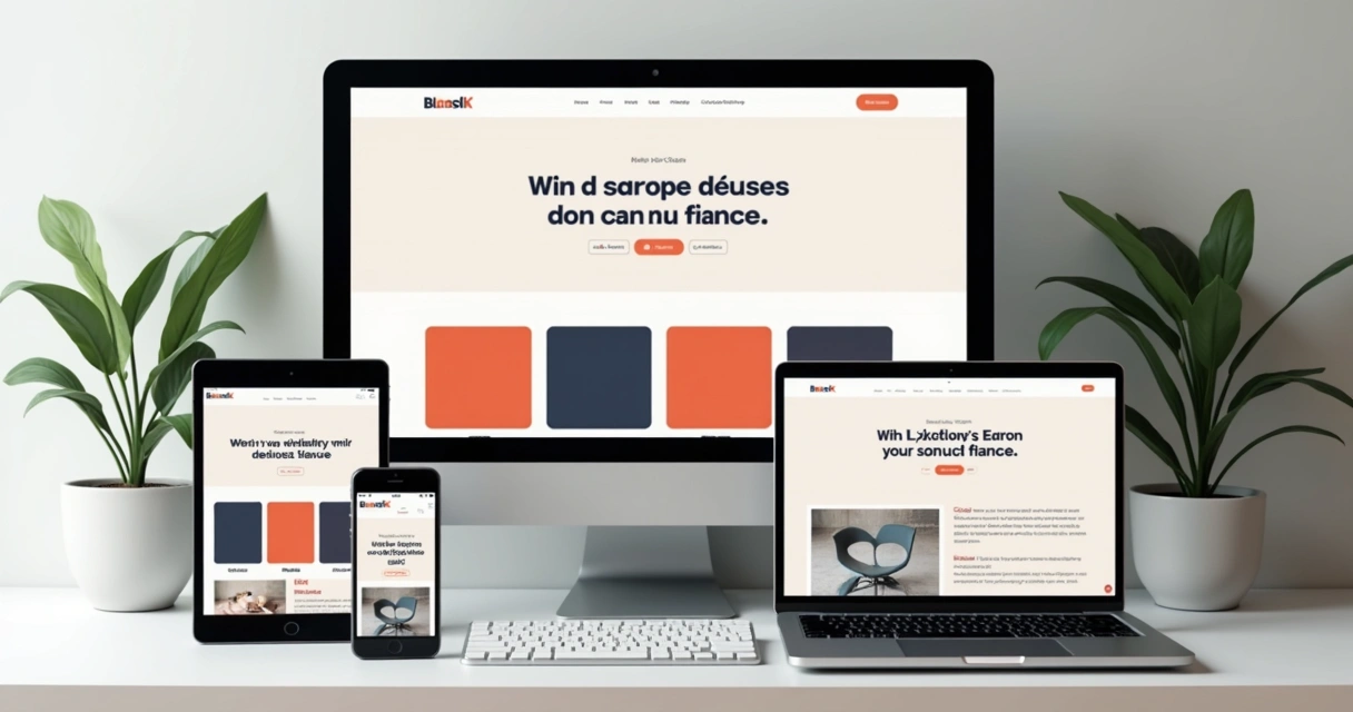 Mobile and desktop screens displaying responsive web design