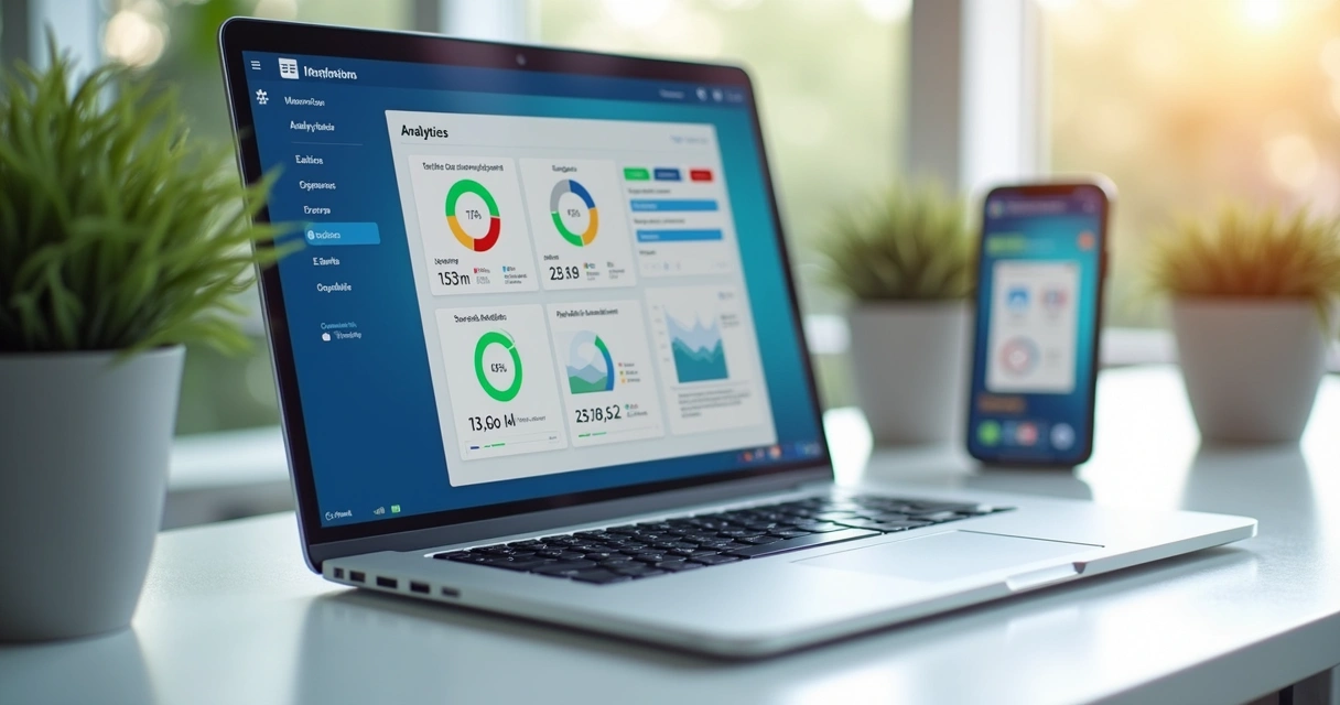 Mobile phone and laptop displaying fast-loading website