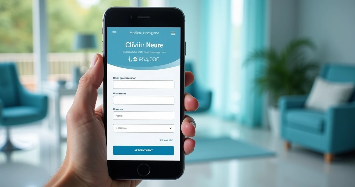Versão mobile de página médica responsiva em smartphone 