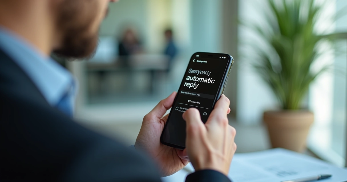 Man viewing personalized automated response on his smartphone 
