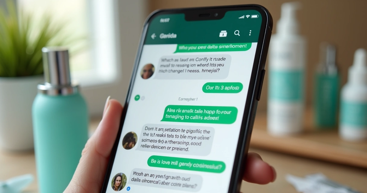 WhatsApp exibindo chatbot respondendo dúvidas de estética rapidamente 